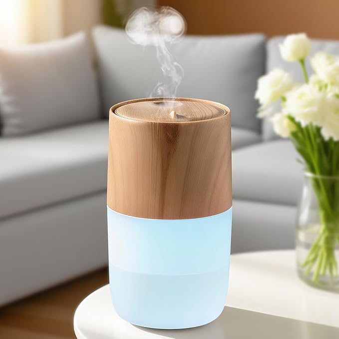 300ml Essential Oil Diffuser, Quiet 4-in-1 Premium Humidifier with Jellyfish Spray Mode, Aromatherapy & Humidifier with 7-Color LED Lights and Auto Shut-Off, Diffusers for Home, Office, Yoga