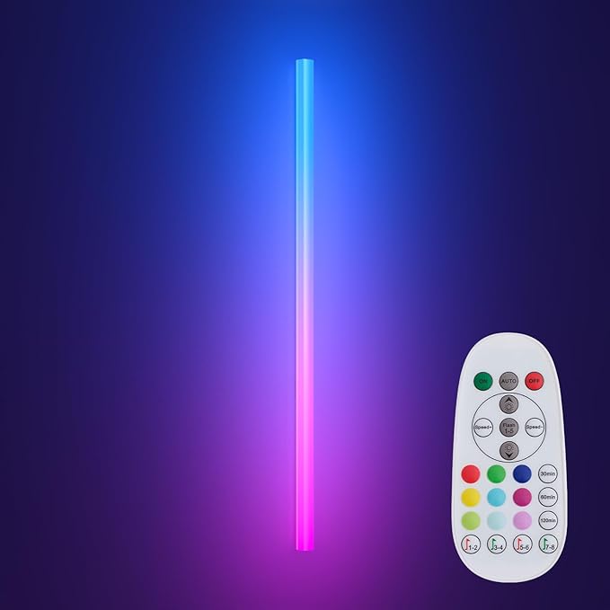 45.8 inch Wireless Wall Lights Color Changing RGB LED Syncs to Music Remote Control, Battery Operated Wall Light Bar Wall Sconces for Bedroom Party Gaming Room Decor