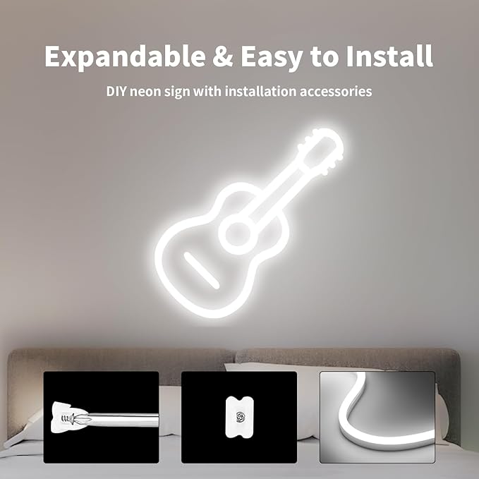 12V Neon Rope Light, 5M White Silicone LED Strip Lights, Waterproof Flexible Dimmable Neon Strip Lights Kit for Bedroom Mirror TV Backlight Wardrobe Monitor Kitchen Cabinet Indoor Outdoor DIY Lighting