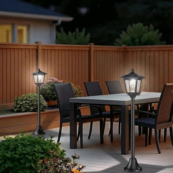 Solar Lamp Post Lights Outdoor 2-Pack, 40'' Waterproof Solar Post Lights with Dusk to Dawn Sensor, Vintage Solar LED Pole Lights for Garden Yard Pathway Driveway Patio