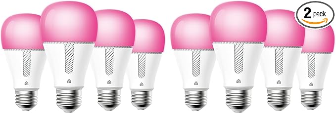 Kasa Smart Light Bulbs,1000 Lumens High Brightness,16M Color Changing,Dimmable Smart WiFi Light Bulb,Compatible with Alexa and Google Home,A19,2.4GHz Wi-Fi only,No Hub Required,KL135,(Pack of 8)