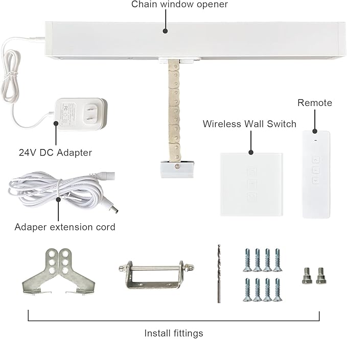 Olideauto Smart WiFi Window Opener TUYA APP Control, Phone App Control Electric Open Window with 19-4/5'' Running Trip