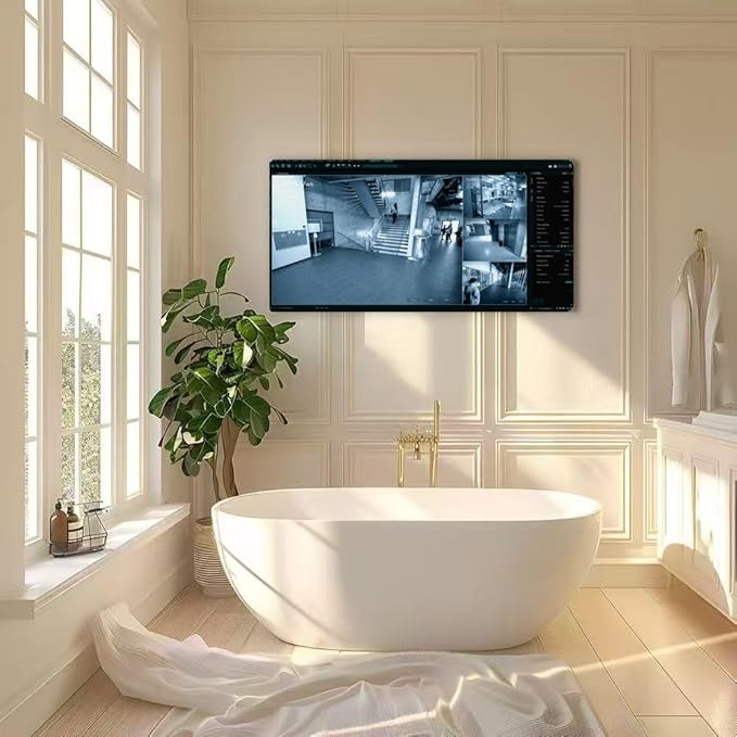 Wibinuki Wall Art Wall Decor Wall Paintings Surveillance Camera CCTV Footage, Multiple Screens Show Inside for Living Room Bedroom Bathroom Home Decor Can Be Hung Directly 20"x 40"