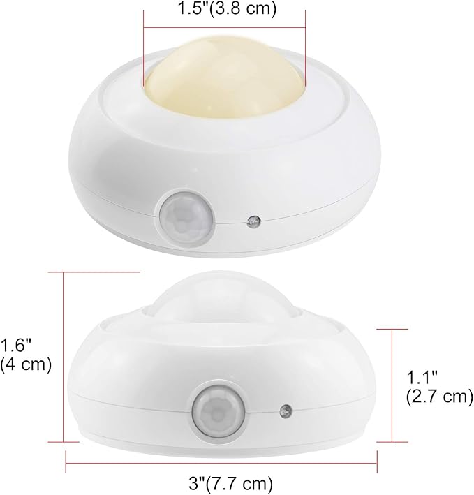 BIGLIGHT Battery Powered Motion Sensor Light, Battery Operated Puck Lights, Wireless LED Night Lights, Stick on Wall Lights for Closet Shelf Cabinet Pantry Counter Stairs Steps
