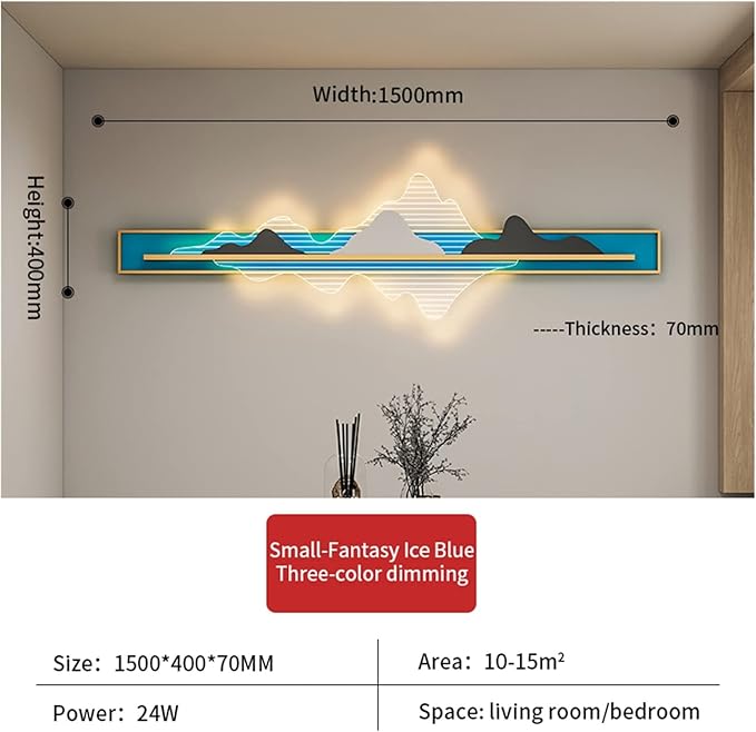 Chinese Style Wall Lamp, Modern Simple Zen Sunrise Atmosphere, Sofa Background Decoration, Painting Ligh, Chaner