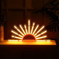 Ganeen Orange Sunrise Sunset Neon Sign Boho Wall Art Neon Lights for Bedroom Sun on The Horizon LED Signs Wall USB Night Room Decor for Living Room, Kitchen, Bathroom, Office Decor, Christmas Gifts
