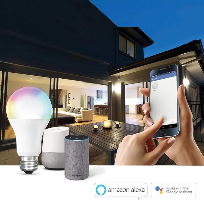 FEIT Electric Smart Wi-Fi LED Color Changing Dimmable 60W Light Bulbs 2-pk White