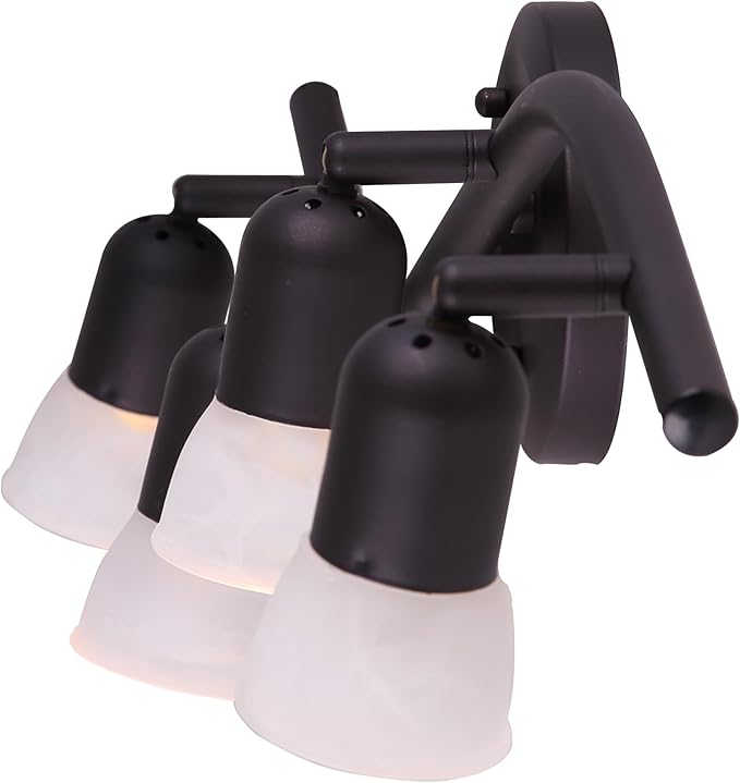 Canarm James 4-Light Ceiling or Wall Fixture, Oil Rubbed Bronze with Alabaster Glass, Modern Nautical Lighting for Bedroom Hallway, Entryway