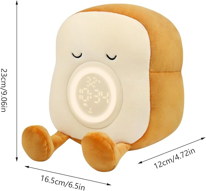 Toast - Bread LED Alarm Clocks,Multifunctional Dimmable Bedside Lamp, Home Decorations for Kids Teens Room Decor Desk Accessories