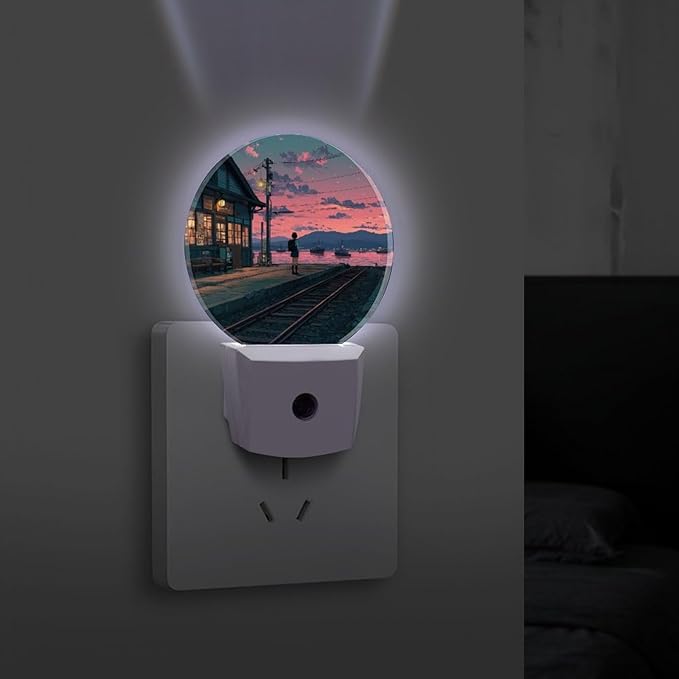 Plug in Night Light with LED & Smart Light Sensor, Track Auto-On/Off Night Lights Plug Into Wall for Bedroom, Bathroom, Hallway, Stairway