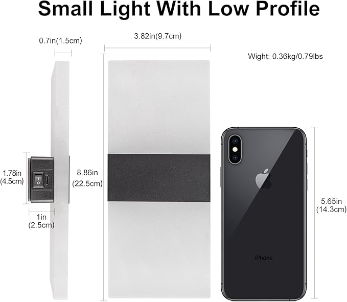 Wall Sconce, LED Wall Lights for Room Decor, Battery Operated Wall Sconce, Remote Control, Dimmable, Rechargeable, Small Night Lights for Hallway Stairway Porch Closet