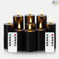 Flameless Candles Real Wax Realistic Pillar Candles, 9 Packs Battery Operated LED Candles with Remote Timer, Ideal for Halloween Home Decor（D 1.6"*H 4" 4.5" 5.5" ）