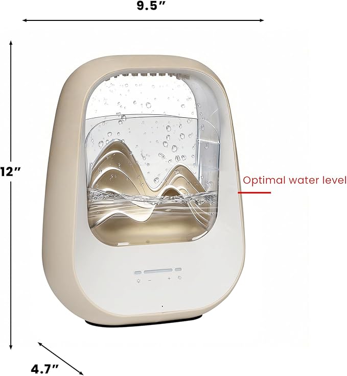 Rain Drop White Noise Machine with Realistic Rain Sounds – Sleep Therapy Humidifier, Bluetooth Speaker, Ambient Light & Aroma Diffuser for Bedroom Relaxation, Meditation & Stress Relief(Beige)