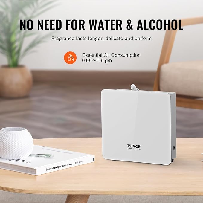 VEVOR Scent Air Machine for Home, 480ml Bluetooth Smart Essential Oil Diffuser with Cold Air Tech, Waterless Scent Diffuser Cover Up to 2500sq.ft for Business Office, Hotel, Spa, Large Room