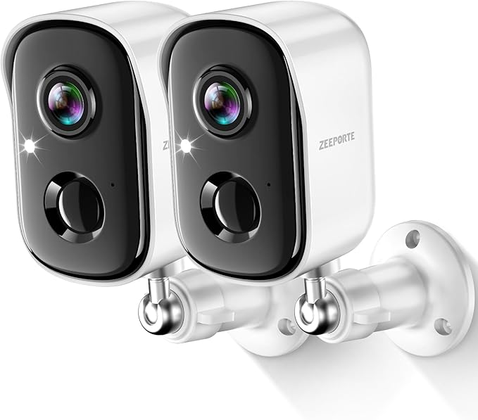 Security Cameras Wireless Outdoor, 2K Cameras for Home Security with Color Night Vision, SD/Cloud Storage,Longer Battery Life, Weatherproof, AI Motion Detection, Spotlight Siren Alarm（2 Pack）
