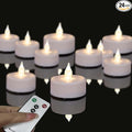LED Tea Lights with Remote Control: Battery Operated Bulk Realistic and Bright Flickering Long Lasting 400+Hours Flameless Candles for Home Decor Holiday Wedding Party (24Pack, WarmWhite)