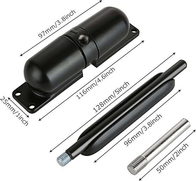 2 Pack Safety Spring Door Closers 4-1/4 inch Automatic Door Closer Residential, Auto Door Closer Adjustable Closing Door Hinge to Convert Hinged Doors to Self-Closing, Black