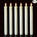 Homemory 6 Pack Flameless Taper Candles, No Remote, Realistic Flickering Battery Operated Candlesticks, White LED Plastic Candle Safe for Weddings, Table Decor, Christmas, and Halloween