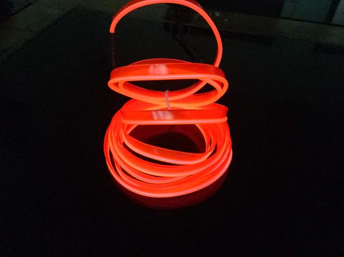 ABALDI El Wire Interior Neon Car Light, Ambient Lighting Kits for Halloween Xmas Christmas Car Interior Decoration(5m/16ft, Orange)