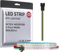 BTF-LIGHTING WS2812B IC RGB 2.7mm Ultra Narrow LED Strip 0807SMD DC12V Individually Addressable 3.2FT 160Pixels/m 160LED Dream Color Tape Light for Home DIY Decoration IP30 (No Adapter or Controller)