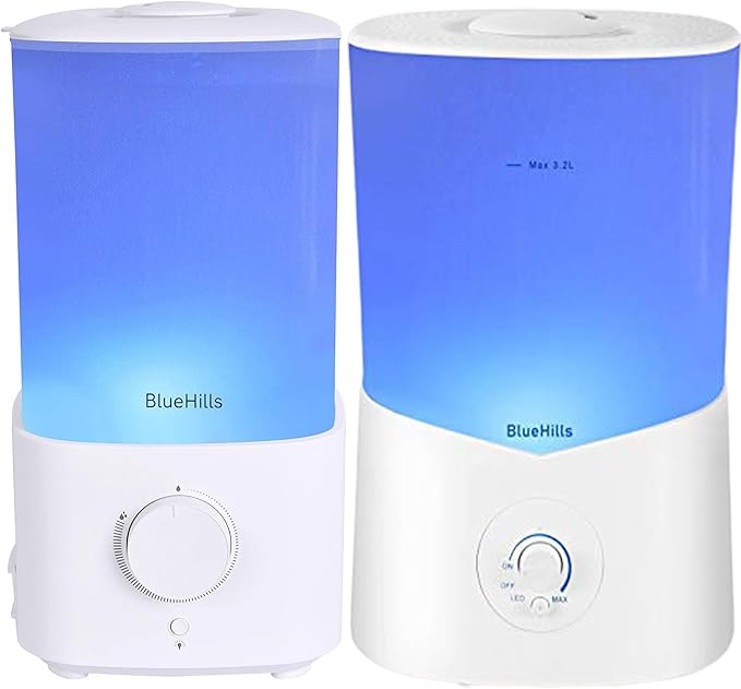 BlueHills Premium Large 2300 ML and 3000 ML XL Essential Oil Diffusers Humidifier Combo Set of 2 for Large Room Home with Décor LED Lights Great Gift – Value Pack of White
