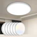 slochi 6 Pack LED Flush Mount Ceiling Light Fixture, 9 Inch Light Fixture, 3000K-4000K-6500K Round Flat Bedroom Lights, Closet Round Surface for Bathroom Laundry Bedroom Hallway