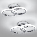 CANEOE 2 Packs Modern Led Ceiling Light Fixtures, 6000K Cool White Hallway Light Fixtures Ceiling, Bathroom Close to Ceiling Lights for Corridor Stair Aisle Lamps (Chrome, 2 Packs)