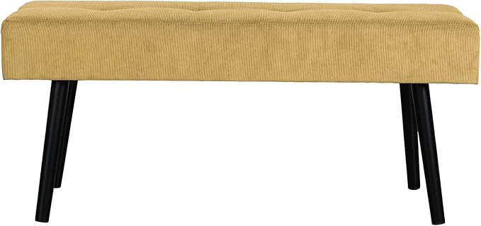 Entryway Bench - Bench for Bedroom, Modern Ottoman End of Bed, Corduroy Padded Benches for Living Room, Foyer, Mudroom, Hallway - 39" L x 14" W x 17" H