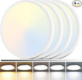 zemty 4Pack LED Flush Mount Ceiling Light, 12Inch 24W Dimmable Ceiling Lights Fixture, 5 Color Temperatures (3000K-6500K) White Round Ceiling Lamp for Bedroom, Kitchen, Hallway,Bathroom