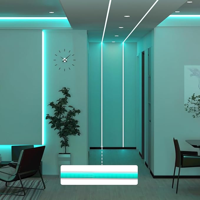 BTF-LIGHTING FCOB COB LED Strip Ice Blue 5mm Width UL Listed Super Narrow Flexible Uniform Light DC24V 16.4FT CRI 90+ Dimmable LED Ribbon for Bedroom Home Indoor Decor(No Adapter or Controller)