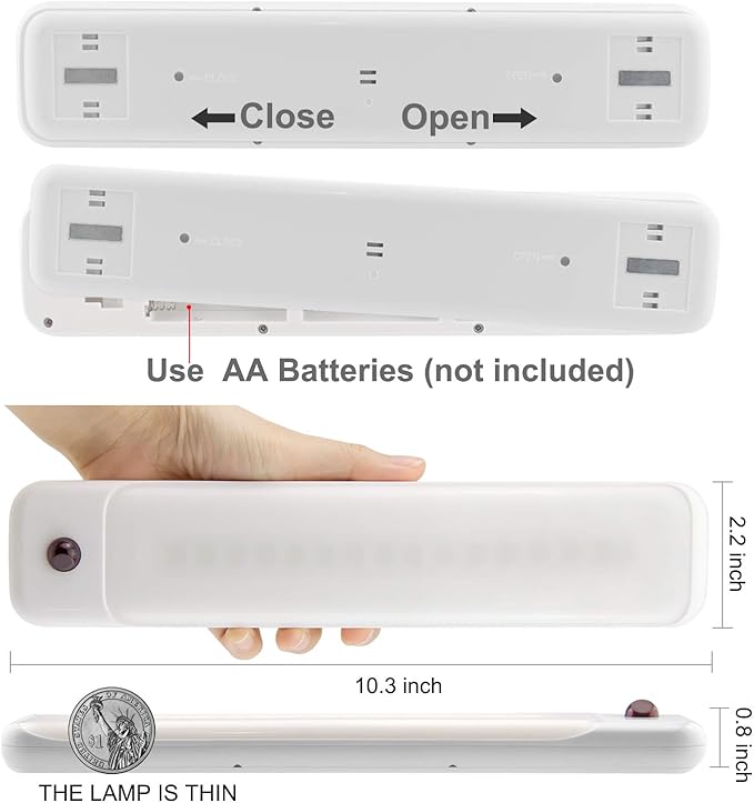 BIGMONAT Battery Operated Under Cabinet Lighting with Remote, Wireless Color Changing Under Counter Light, Stick on RGB Light Bar for Kitchen Bedside Shelf Closet TV Backlight Game