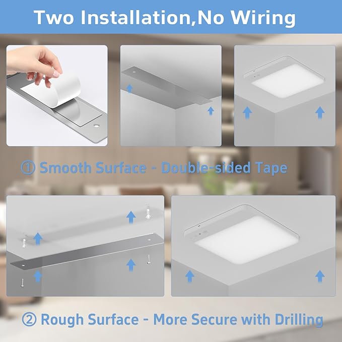 Rechargeable Motion Sensor Ceiling Light with Remote - Motion Sensor Closet Light, 400LM Magnetic Wireless Battery Operated Lights for Bathroom Shower Pantry Stairs Hallway Laundry Porch -2Pack