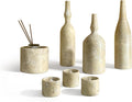 Glod Yellow Beige Marble Living Room Accessories Set Marble Beige+Gold Luxury 7 Pcs Sculptural Decor Elegant Indoor Decor