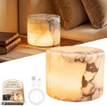 Marble Lamp Night Light Touch Bedside Table Lamp, Type C Rechargeable Natural Stone Accent Decor with 3 Way Dimmable Warm Glow, Cordless Ambient Lighting for Bedroom Living Room Desk Shelf Gift(#A)