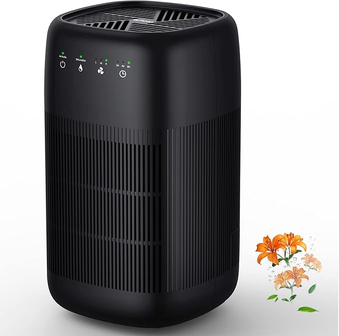 Afloia Air Purifier and Dehumidifier in 1, Air Purifier with Efficient Filter, Small Dehumidifier Combined with Air Cleaner, Remove Pet Odors Dust Smoke for Home, Bedroom, Bathroom