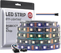 BTF-LIGHTING WS2805 IC RGBCCT Addressable Dual Data LED Strip 5050SMD 16.4FT 60LED/m 20Pixel/m 5 Colors in 1 Chasing Color RGB+CCT 3000K-6500K Lights Strip IP67 DC12V(No Adapter or Controller)