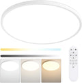 20 Inch Large LED Flush Mount Ceiling Light Fixtures - 48W Dimmable Kitchen Ceiling Light with Remote, 4800lm, 3000K/4500K/6000K Adjustable LED Ceiling Lamp for Bedroom, White