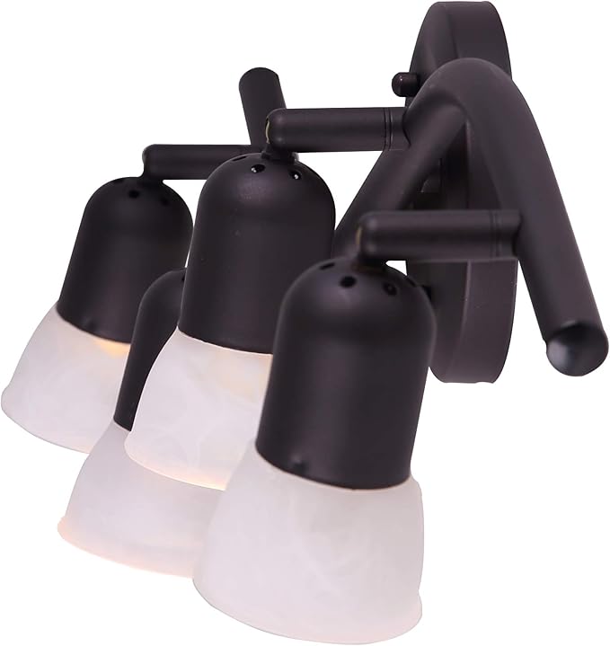 Canarm James 4-Light Ceiling or Wall Fixture, Oil Rubbed Bronze with Alabaster Glass, Modern Nautical Lighting for Bedroom Hallway, Entryway