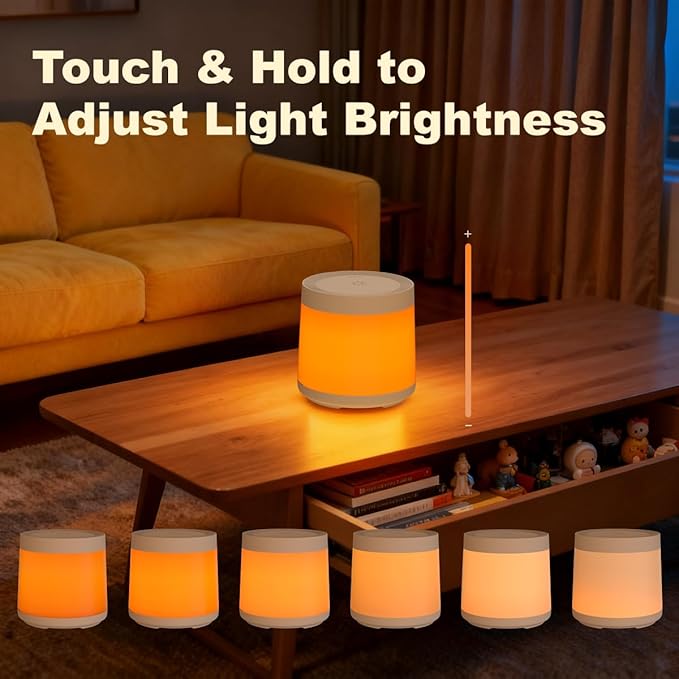 3 Color Nursery Night Light for Adults & Kids Rechargeable Long Battery Life Touch Night Lamp Dimmable Brightness with 3 Timers Portable for Bedroom Bathroom Nightstand Camping