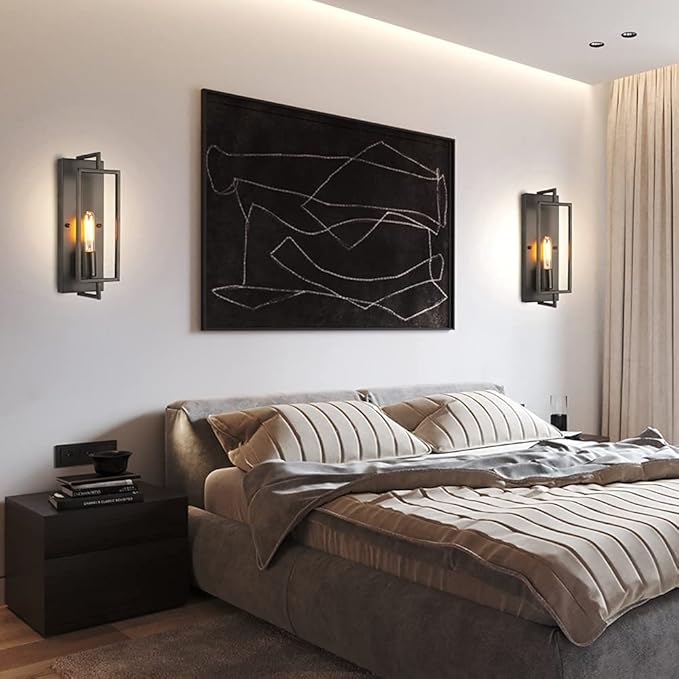 Single Light Black Bathroom Vanity Light Fixtures, Industrial Modern Wall Sconce Lighting for Hallway Bedroom Kitchen