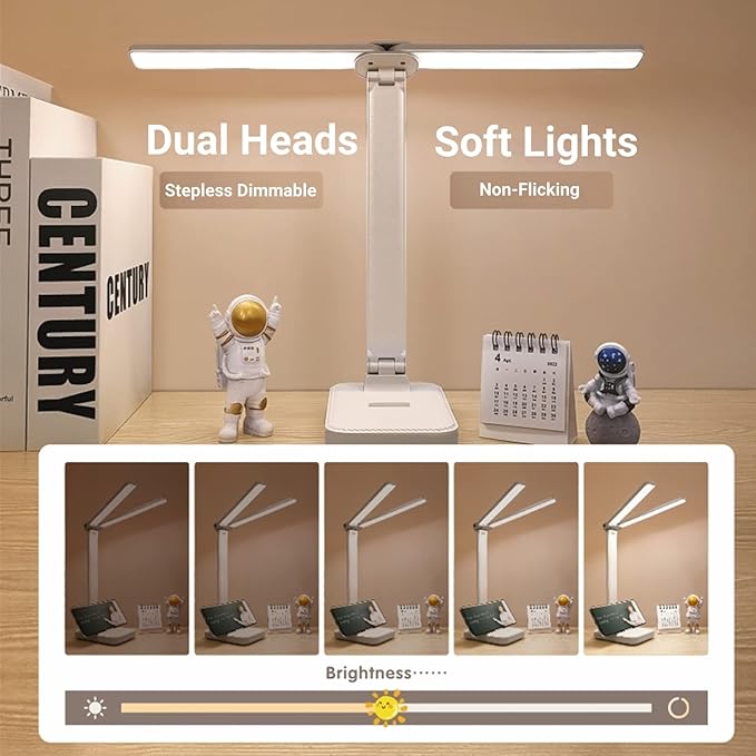 Blue Desk Lamp for Home Office,Portable Small Desk Lamp with 3 Lighting Modes, Battery Operated Rechargeable Desk Light for Kids, Reading,Studying,Dormitory,Blue