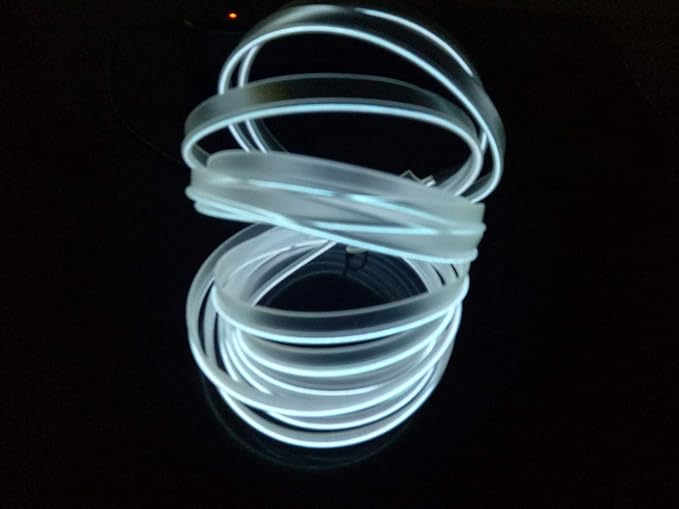 El Wire Neon Light Car Interior LED Lights, Ambient Lighting Kits for Xmas Halloween Christmas Car Decoration(5m/16ft, White)
