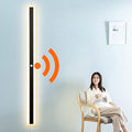 Indoor Long Wall Lamp with Motion Detector, Nordic Modern LED Wall Lamps for Bedroom, Living Room, Bathroom, Hallway, Stairs -Warm White 3000K Metal Black Wall Lights,120cm