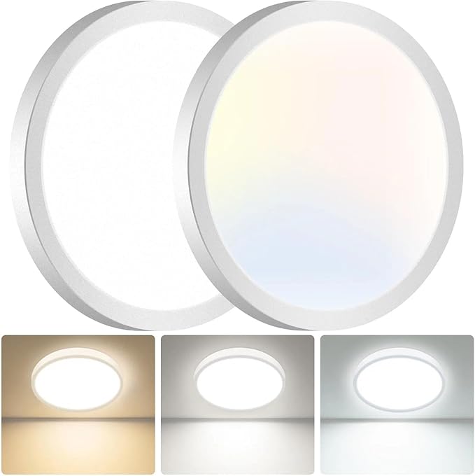 hepside 2Pack 15.8INCH Big Dimmable Flush Mount Ceiling Light Fixture White, 3CCT 3000/4500/6000K Ceiling Lamp, 36W 3600LM Super Bright Low Profile Light for Bedroom, Kitchen, Bathroom, Hallway