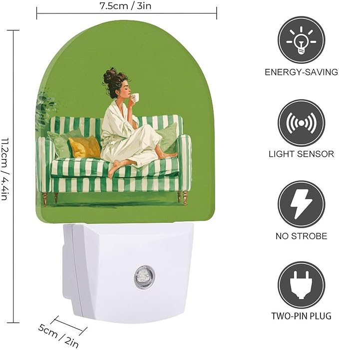 Night Lights Plug Into Wall, Elegant Interior LED Smart Light Sensor Night Light Auto Dusk to Dawn for Hallway, Bedroom, Bathroom, Stairway