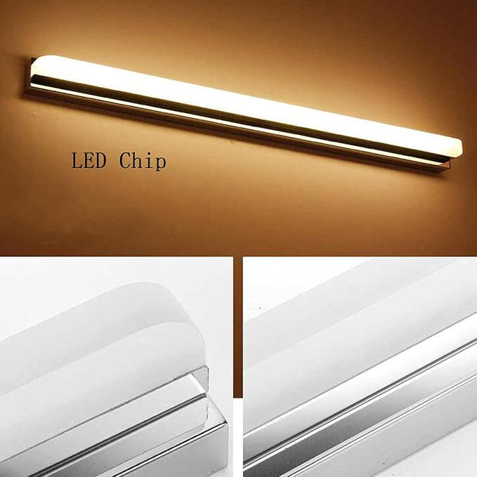 Vanity Lighting LED Mirror Front Light, Stainless Steel Waterproof Anti-Fog Bathroom Vanity Light, Modern Minimalist Acrylic Lamp Make-up Lamp Wall Lamp Bath Lights