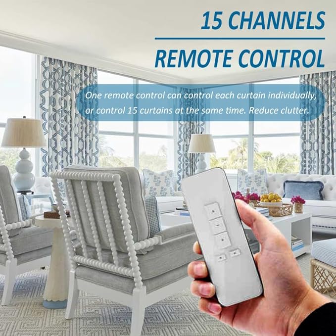 Automatic Curtain Opener WiFi Motorized Curtain Track Kit 1.8N.m Curtains Motor, Ripple/Wave Fold Electric Curtain Track, Remote Curtains, Works with Alexa & Google Home (3 meters (118.1 inches))