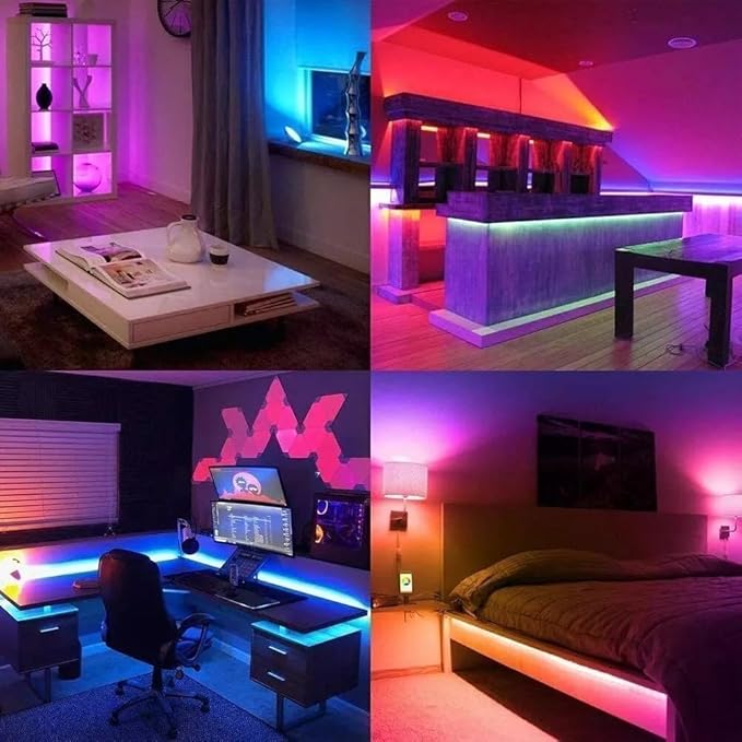 Led Lights for Bedroom, Smart Led Strip Lights with App Control Remote Control, RGB LED Light Strips,Music Sync Color Changing Room Decoration Party, Christmas decoration(1 Rolls of 32.8ft)