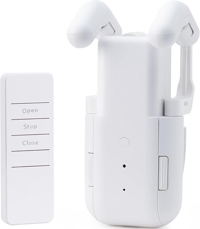 Automatic Curtain Opener Electric: Smart Remote Control Closer｜Long-Lasting Battery/Type-C｜No Drill for 8-40mm Roman Rods/T-Tracks & U-Rails｜Quiet Motor Robot for Bedroom/living room