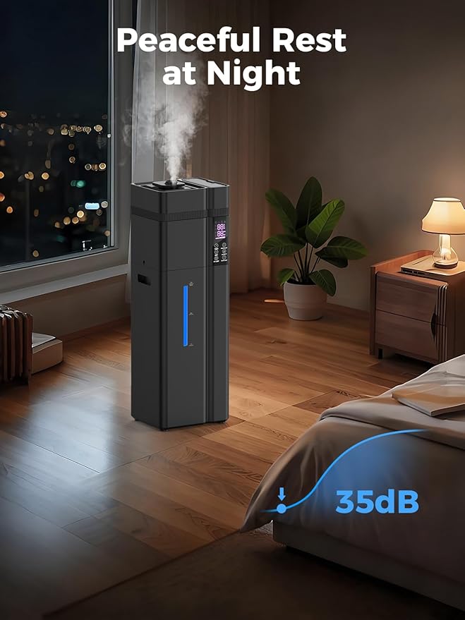 13L/3.43Gal Humidifier Large Room, 800ft² Coverage, 100H Runtime, Auto Humidity Control, Top Fill, Humidifiers for Bedroom, 35dB Quiet, Sleep Mode, Aroma Diffuser, 24H Timer, Auto Shut-off Protection